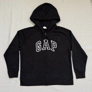 Unisex Gap Logo Black Zip Hoodie